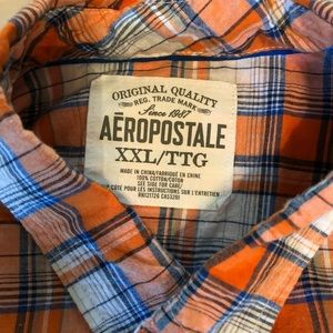 Orange and blue men’s button up shirt Aeropostale